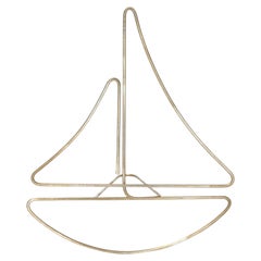 Sailboat by Rodger Stevens, Kinetic Sculpture in Brass, 2018