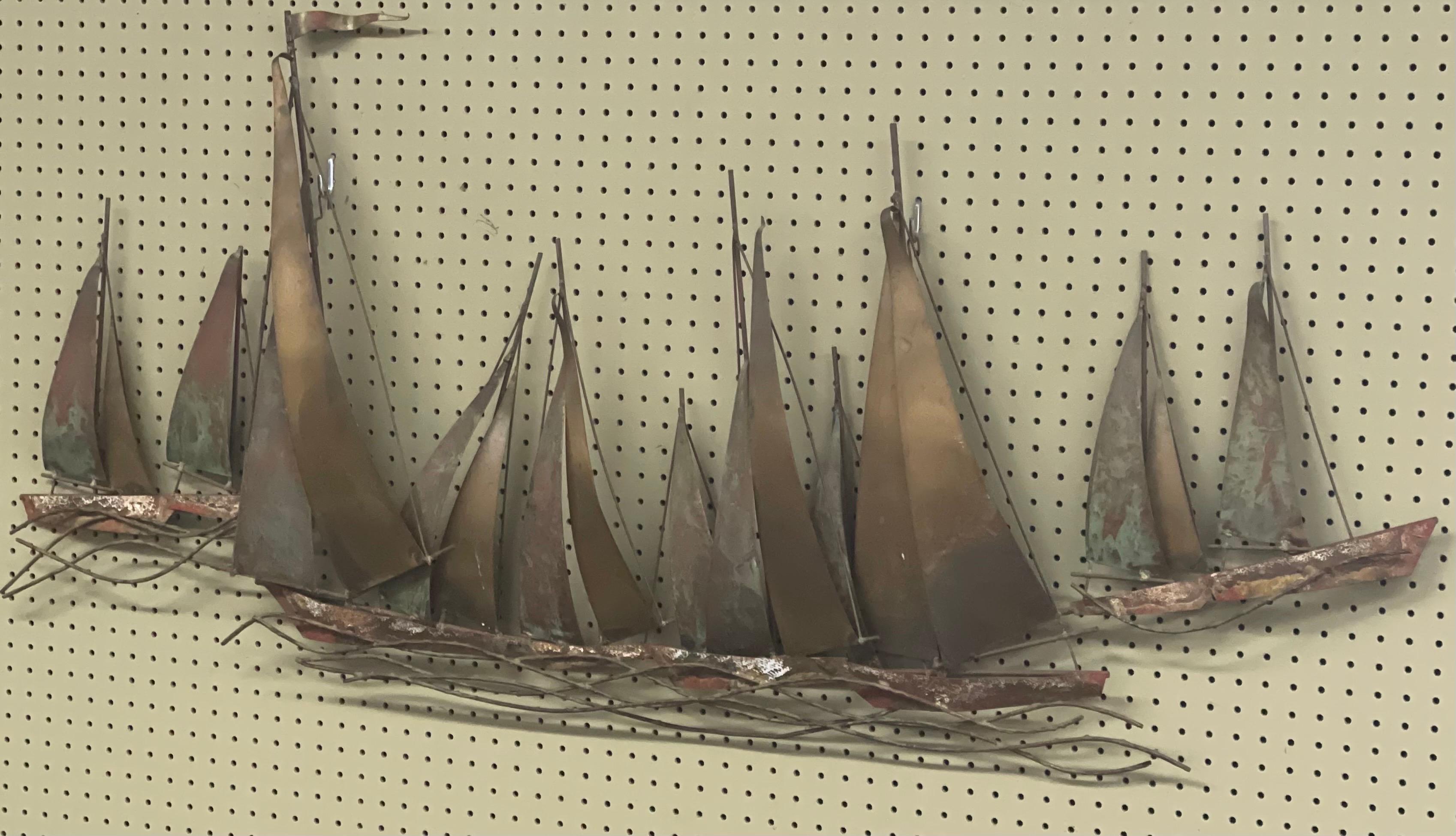 metal wall art boats