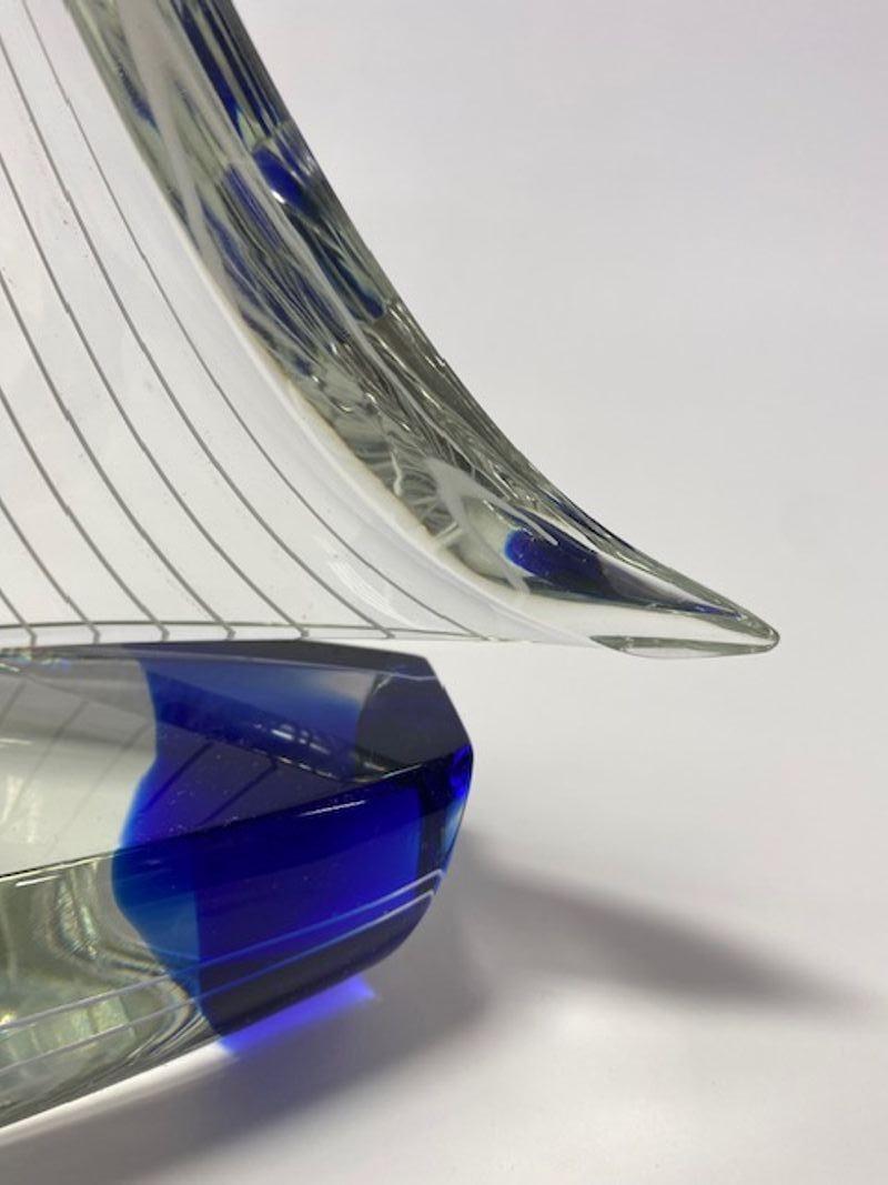 Murano Glass Sailboat Sculpture by Alberto Donà For Sale