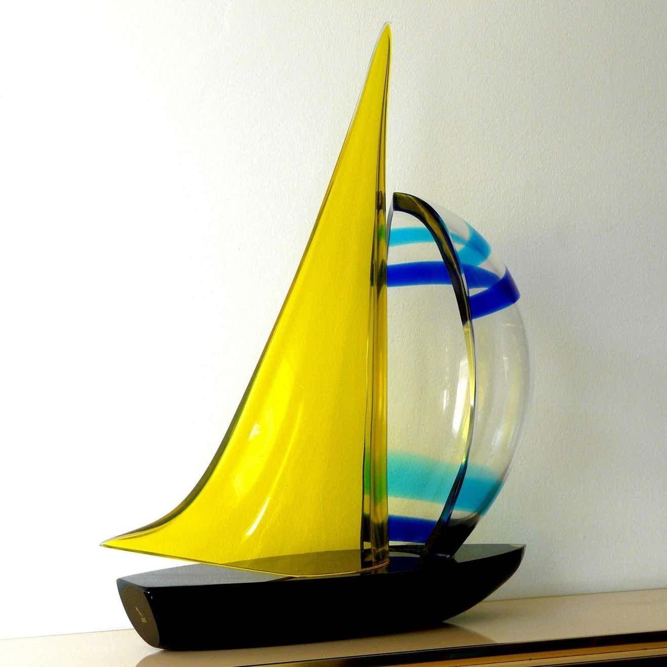 Italian Sailboat Sculpture by Romano Dona' For Sale