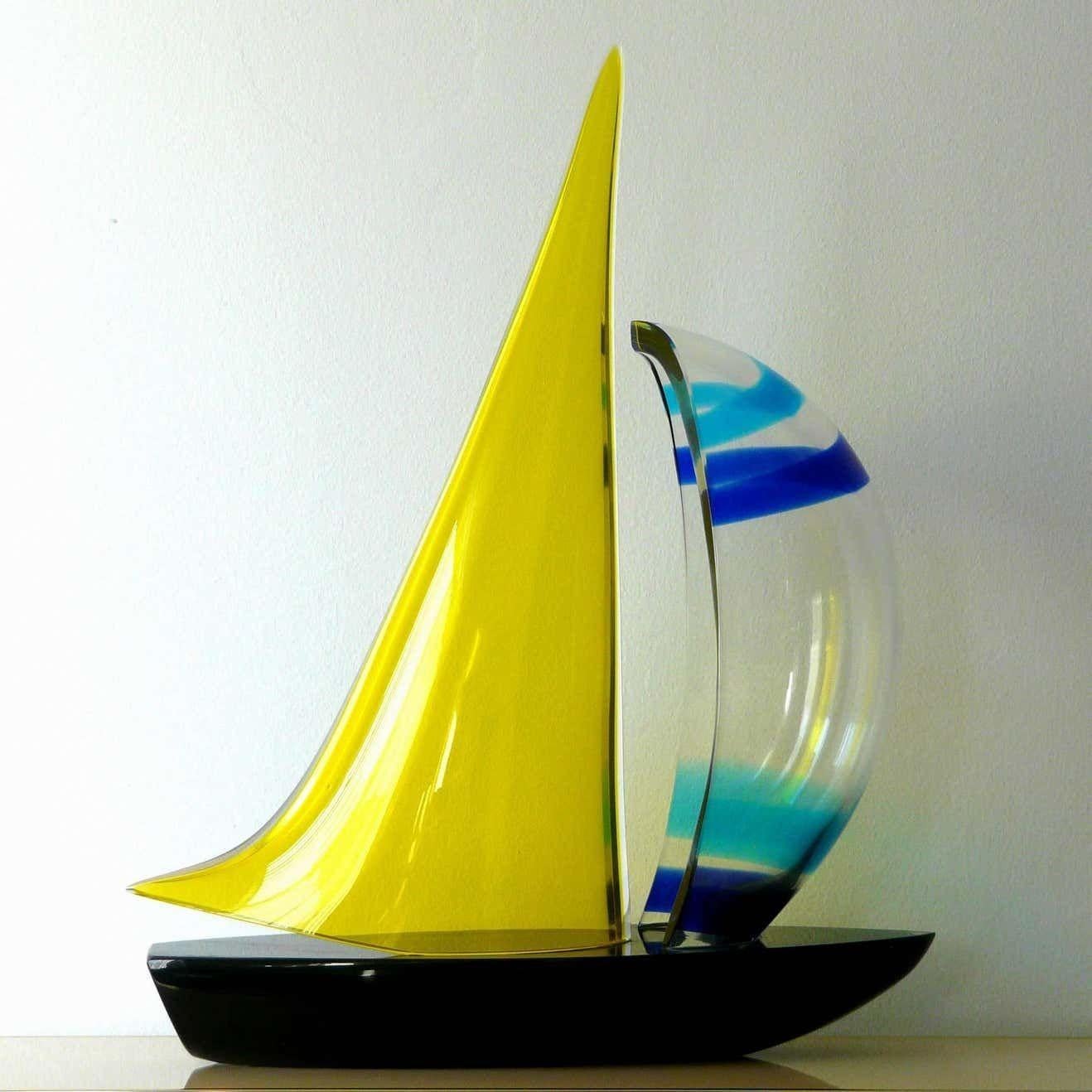 Sailboat Sculpture by Romano Dona' In Good Condition For Sale In Los Angeles, CA
