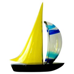 Vintage Sailboat Sculpture by Romano Dona'
