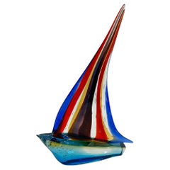 Vintage Sailboat Sculpture by Sergio Costantini