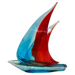 Vintage Sailboat Sculpture by Sergio Costantini