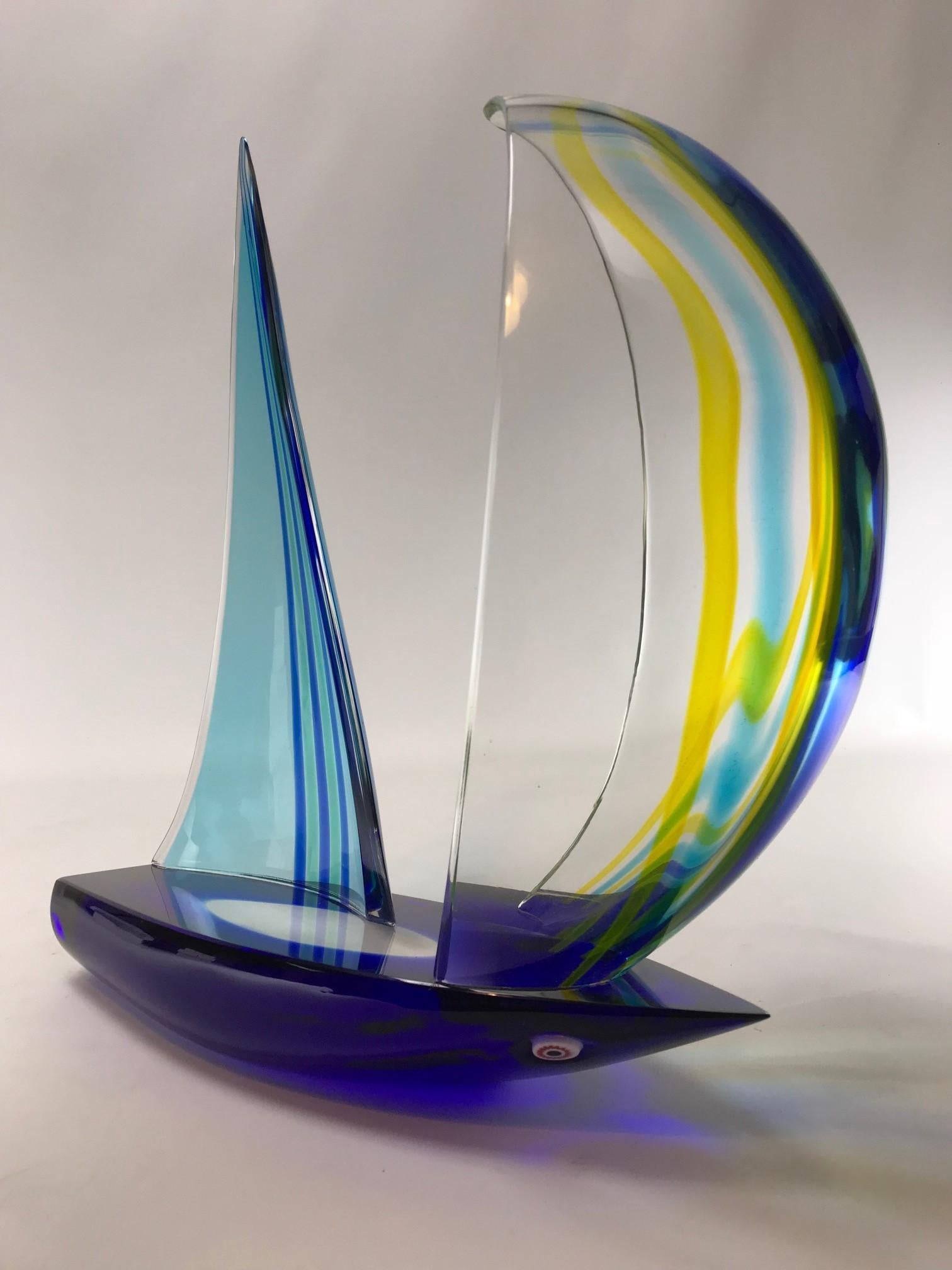 Scultura di veliero in vetro di Murano di Alberto Donà In condizioni buone in vendita a Oud Beijerland, NL