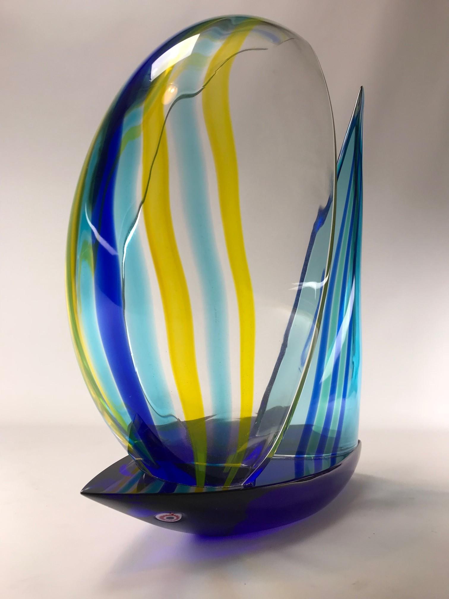 Vetro di Murano Scultura di veliero in vetro di Murano di Alberto Donà in vendita