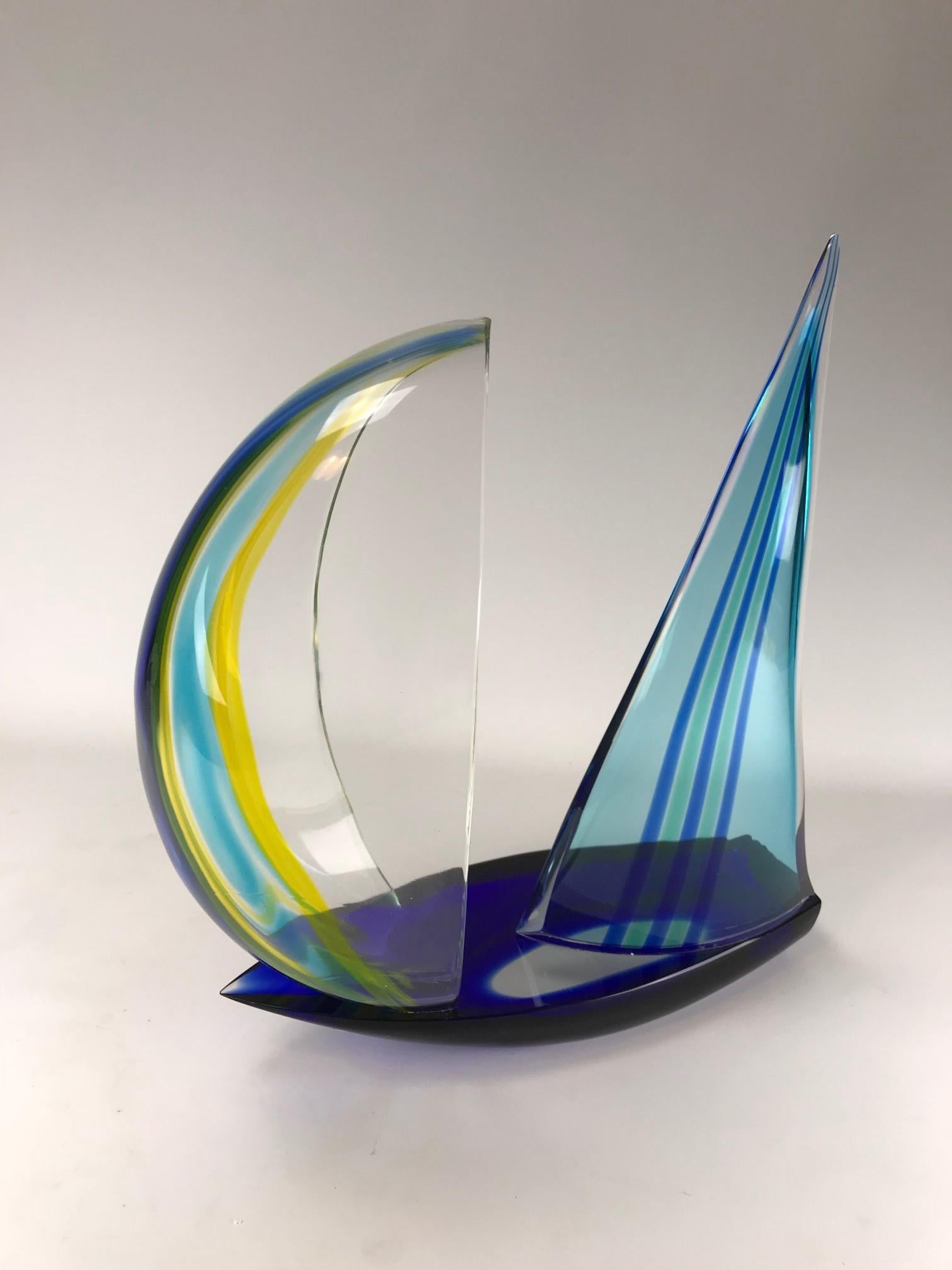 Scultura di veliero in vetro di Murano di Alberto Donà in vendita 1