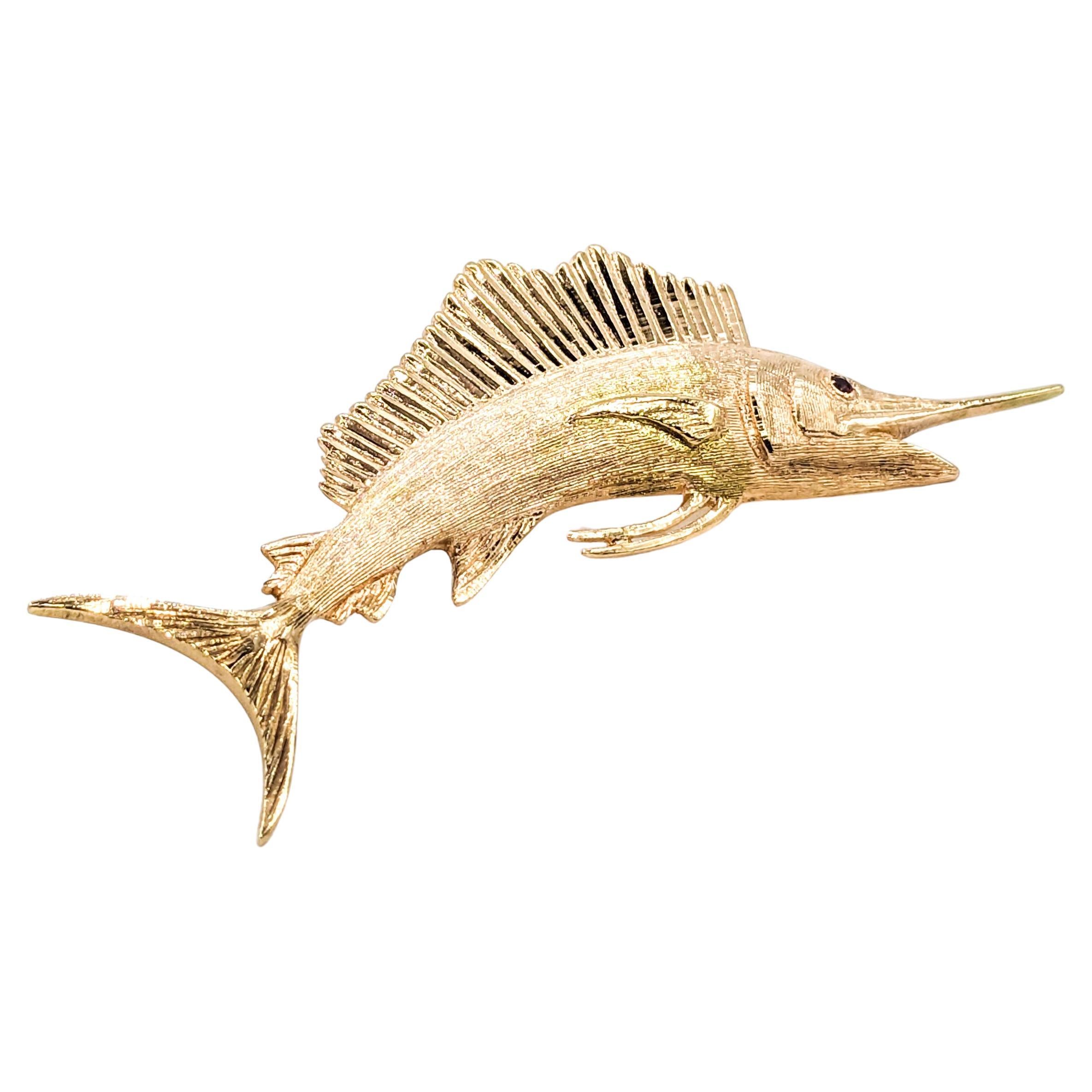 Sailfish Pendant In Rose Gold For Sale