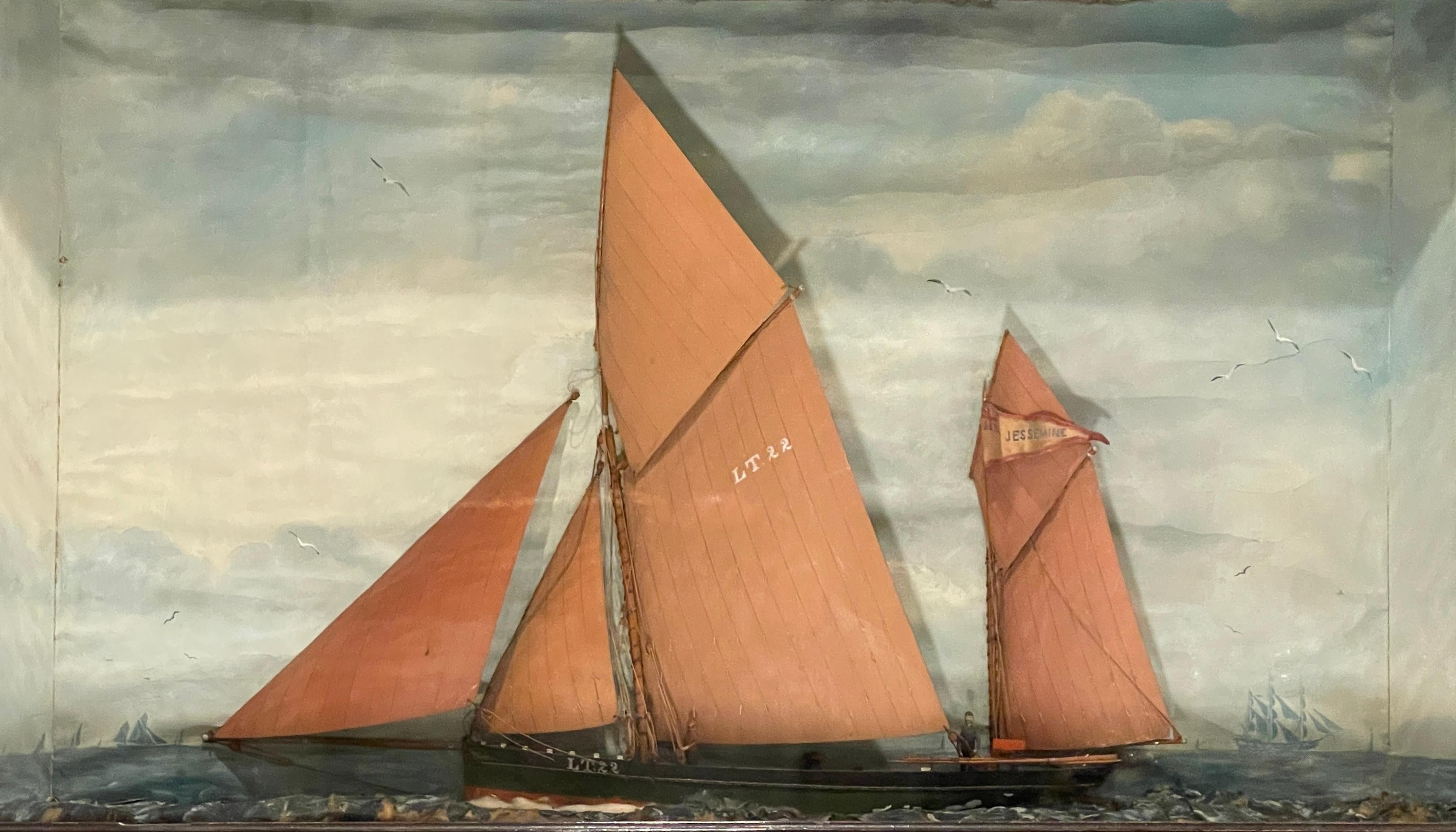 Segelschiff Diorama 19. Jahrhundert Signiert (Viktorianisch) im Angebot