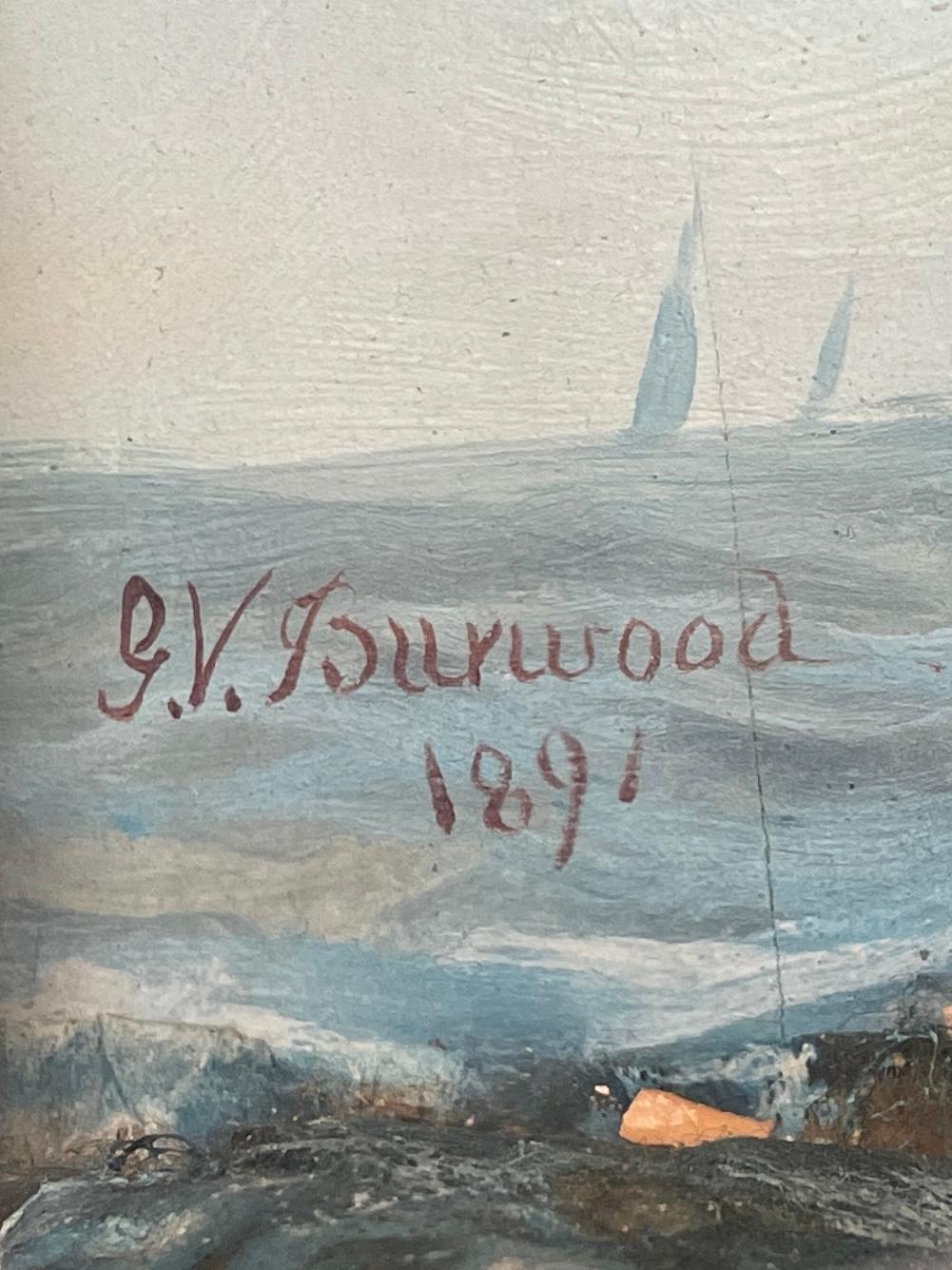 British Sailing Ship Diorama 19th Century Signed For Sale