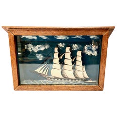 Antique Sailing Ship Diorama, Late 19th Century