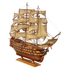 Vintage Sailing Ship Model of "HMS Victory, 1805"