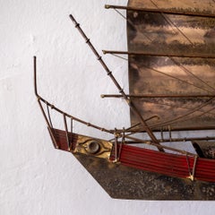 Sailing Ship Wall Sculpture by Curtis Jere