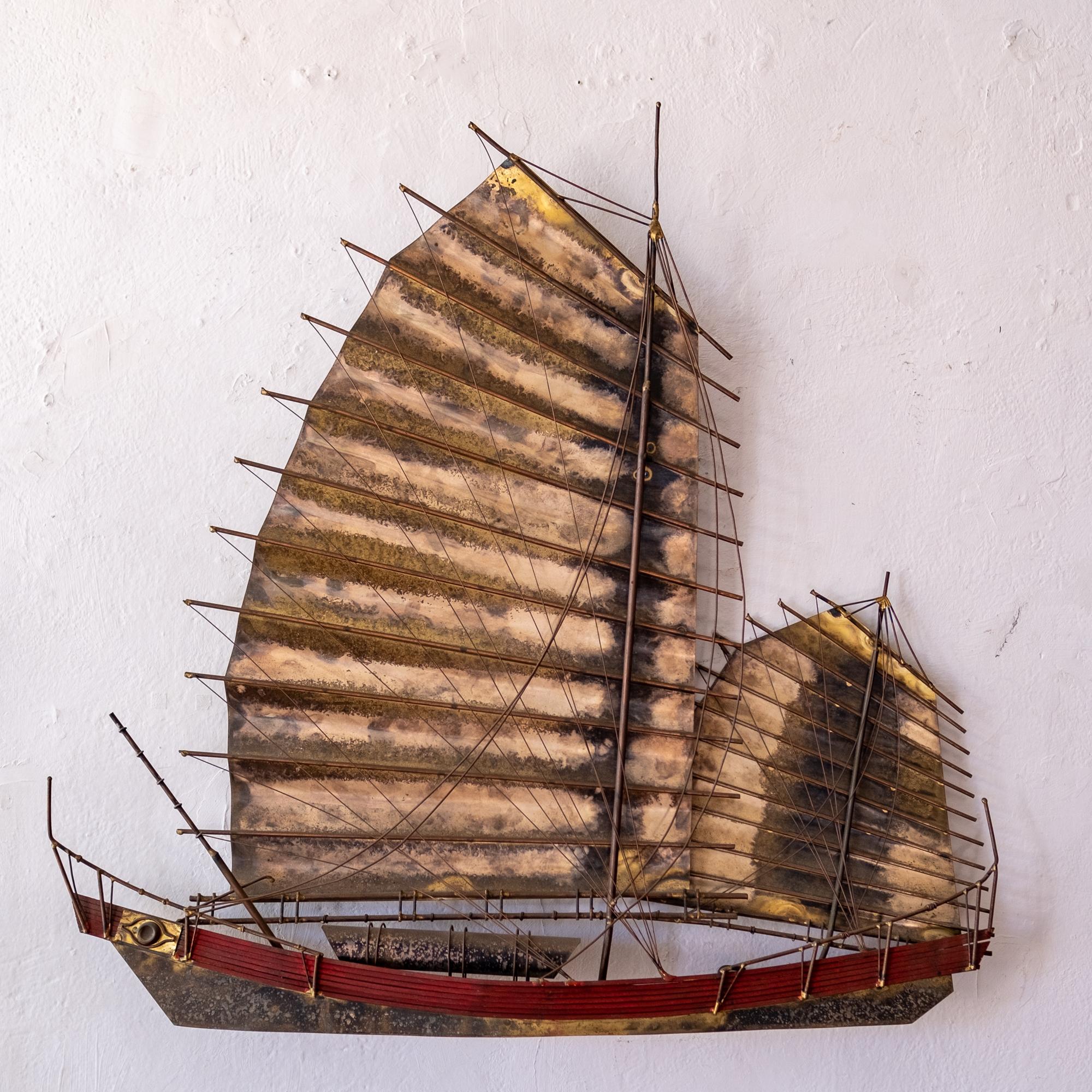 Sailing Ship Wall Sculpture by Curtis Jere 2