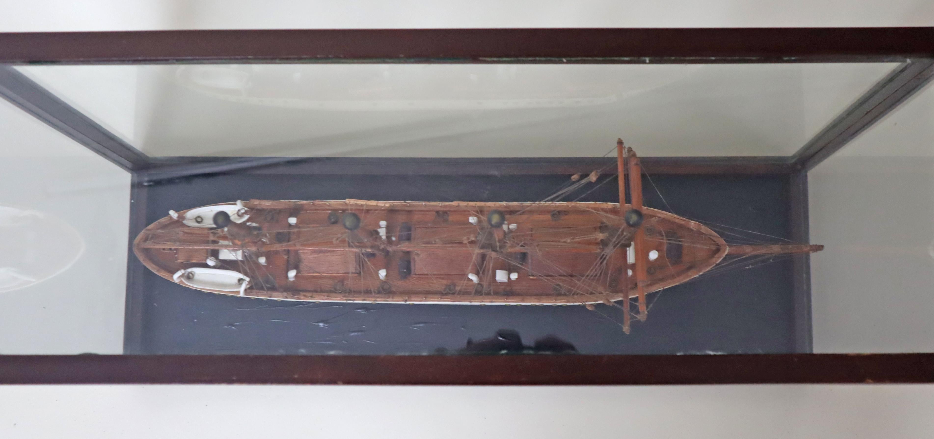 Sailing Training Ship Full-Rigged Ship Elli in the Display Case 1958 Denmark For Sale 1