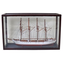 Sailing Training Ship Full-Rigged Ship Elli in the Display Case 1958 Denmark