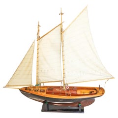 SAILING YATCH Magnificent Scale Model Ship In Fine Wood Oversized With Stand
