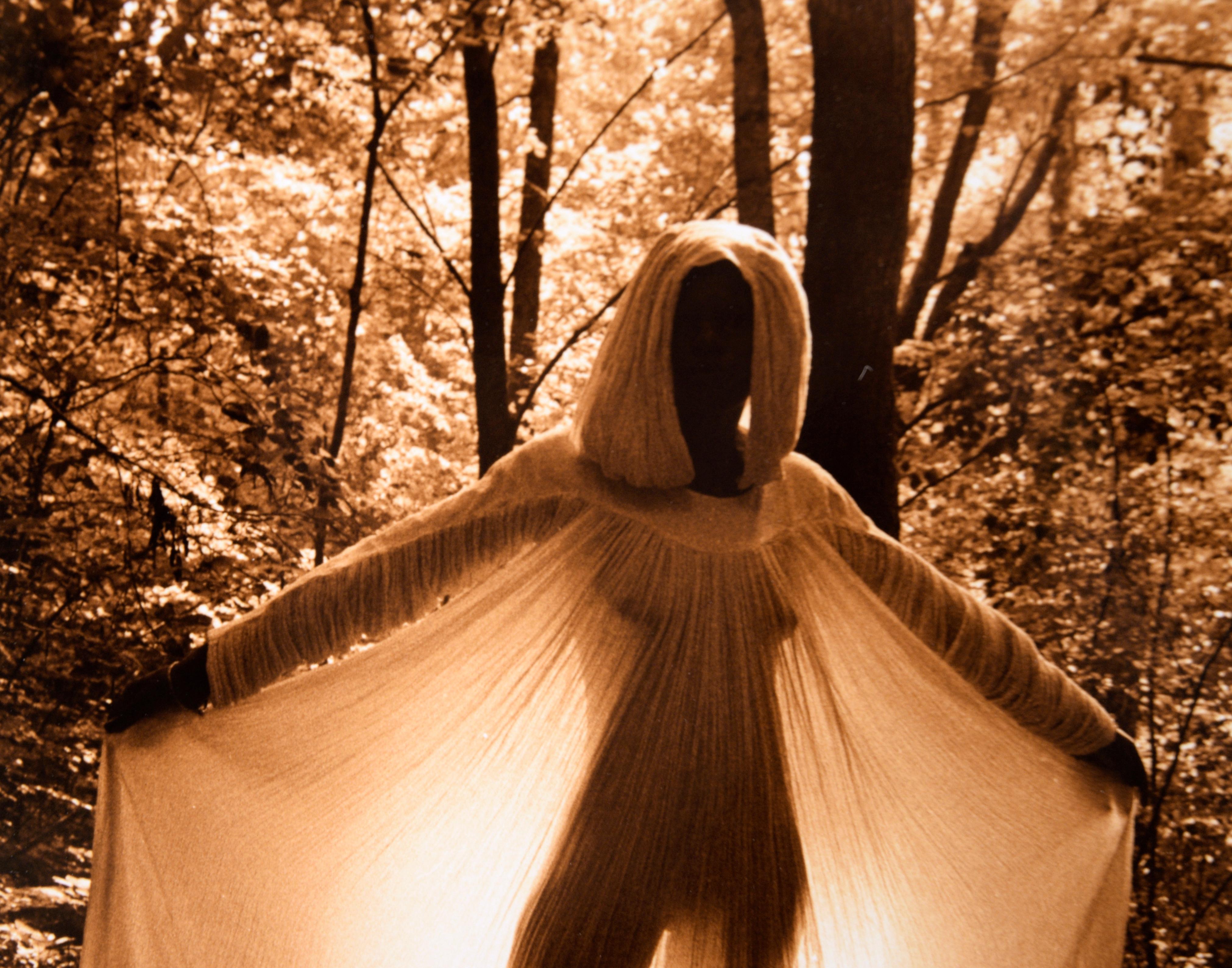 „Wood Spirit #1“ – Figurative Sepia-Fotografie

Sinnliches, kontrastreiches Foto einer Frau im Wald von einem unbekannten Fotografen Sailong Lee (20. Jahrhundert). Die Person steht mit ausgebreiteten Armen da und hält ihren Mantel hoch. Das