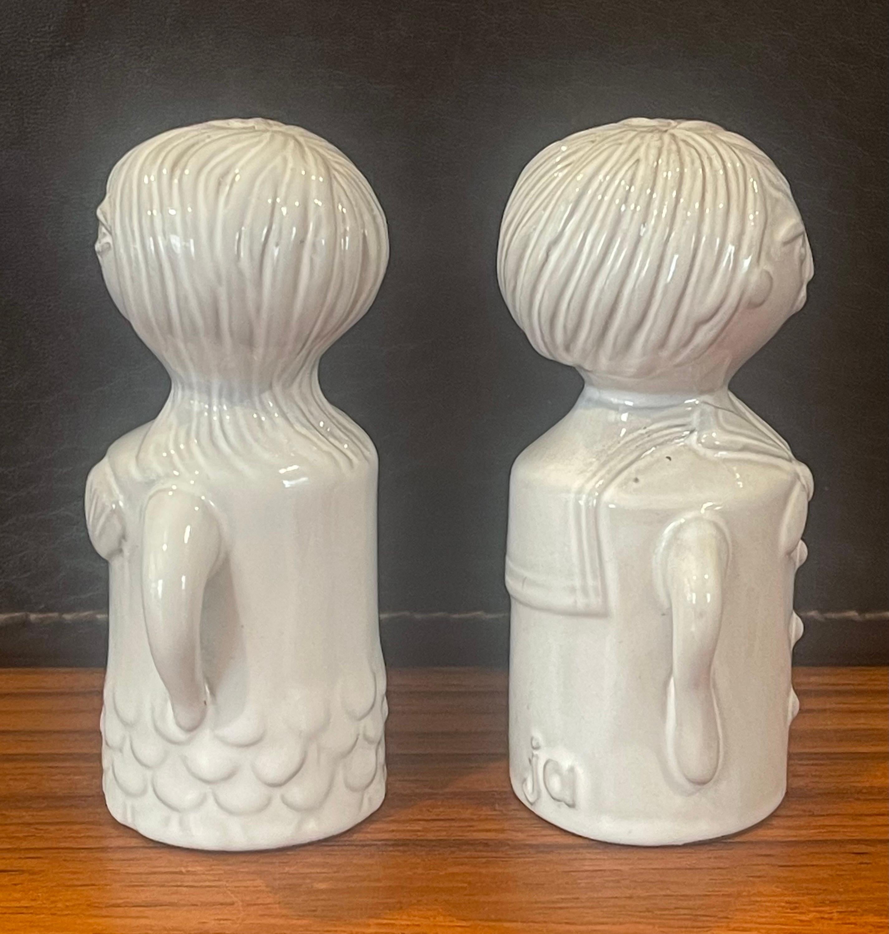 20th Century Sailor and Siren Ceramic Salt and Pepper Shakers by Jonathan Adler For Sale