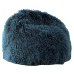 Sailor Blue Kids Size Mongolian Sheepskin Bean Bag Chair, Made in Australia