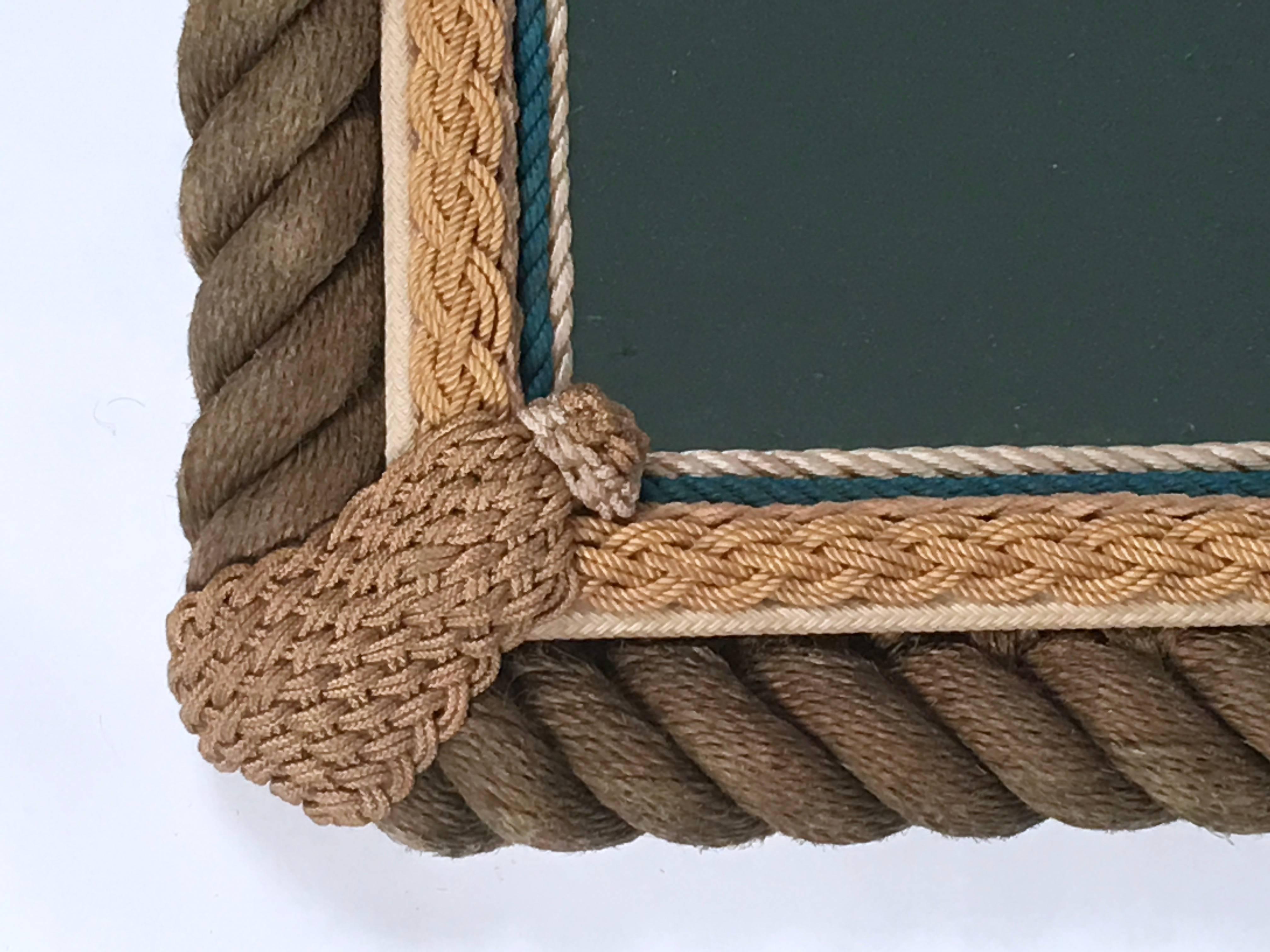 Hand-Crafted Sailor Made Nautical Ropework Mirror, circa 1920s