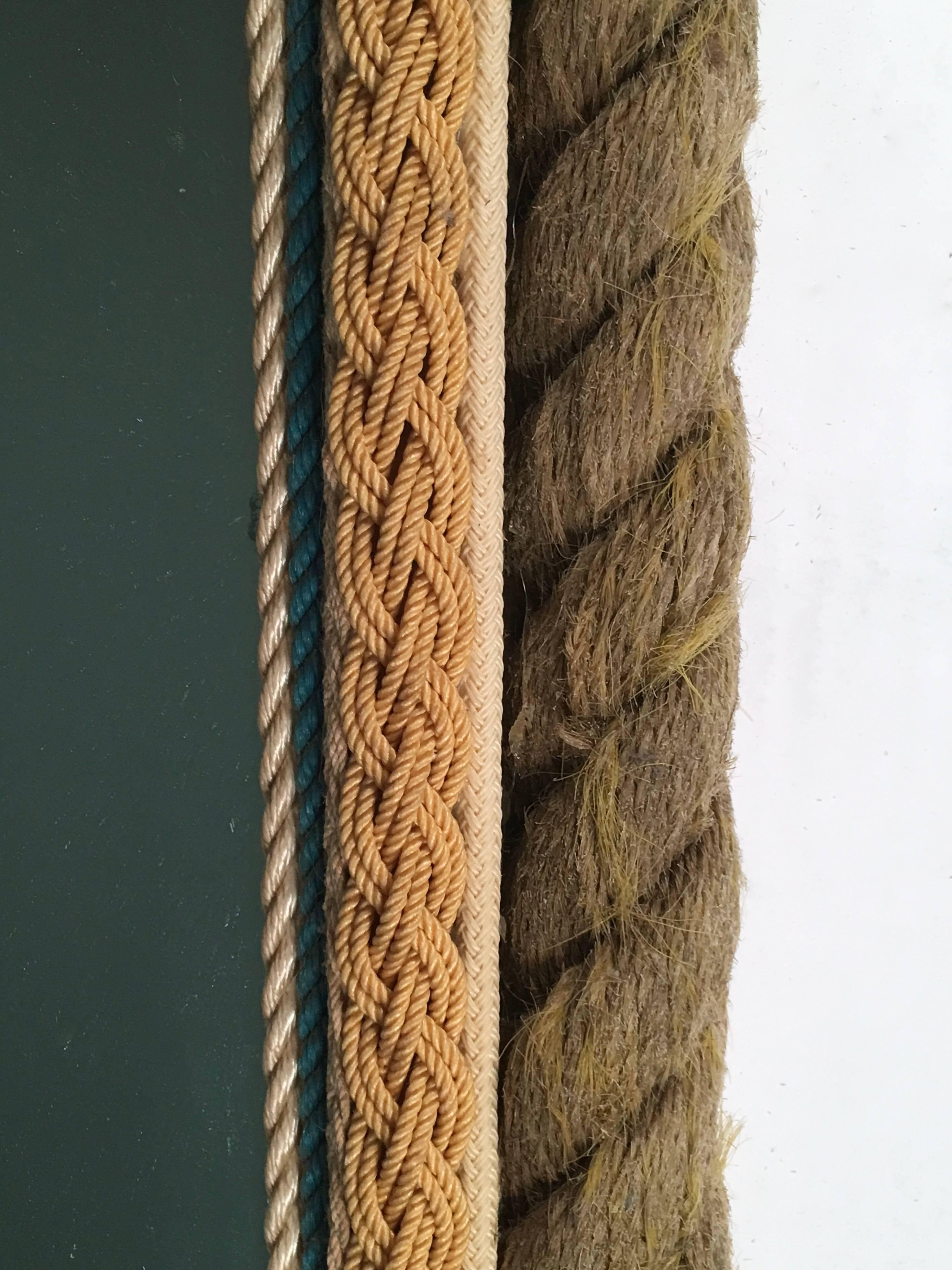 Sailor Made Nautical Ropework Mirror, circa 1920s In Good Condition In Essex, MA