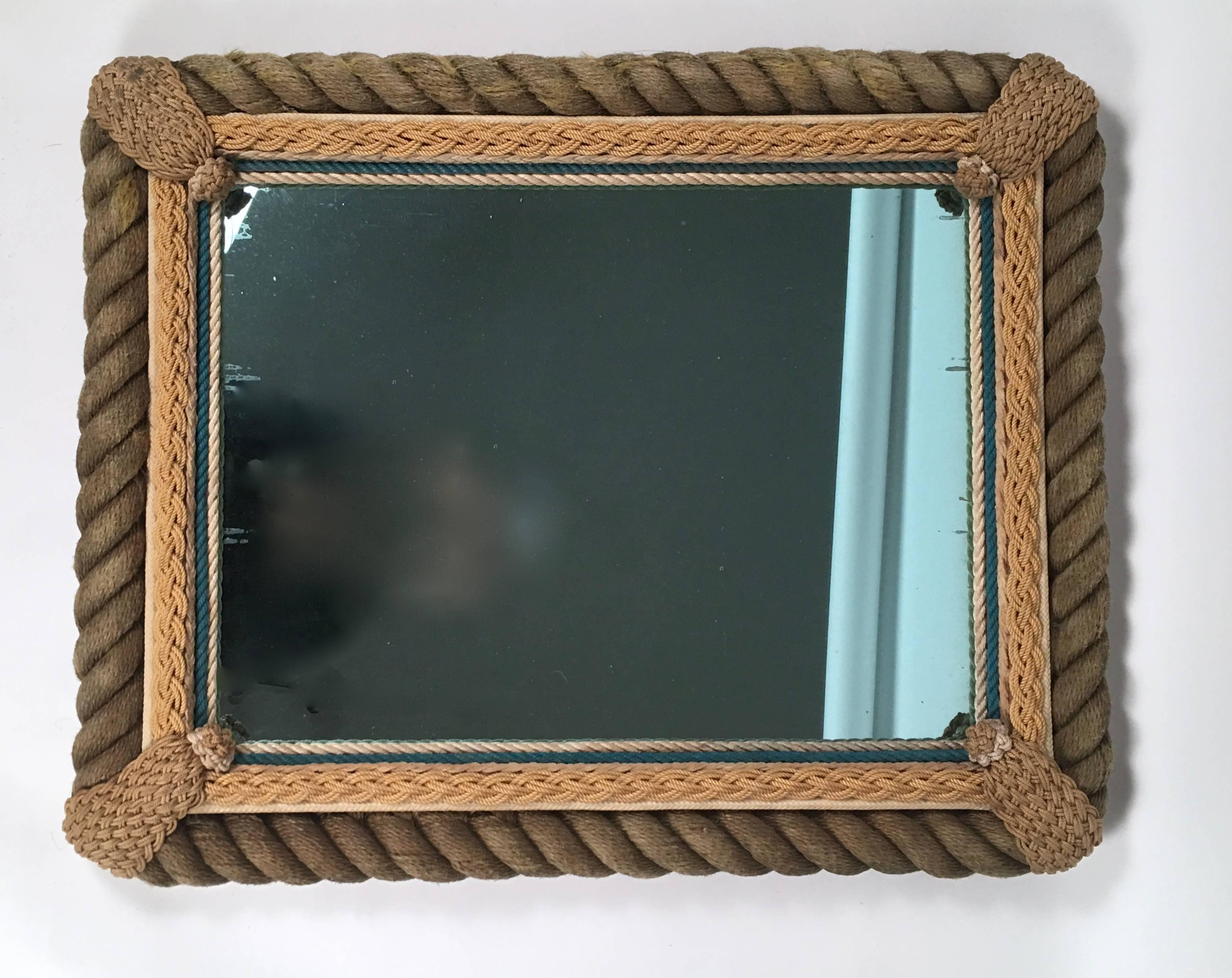 Sailor Made Nautical Ropework Mirror, circa 1920s 1