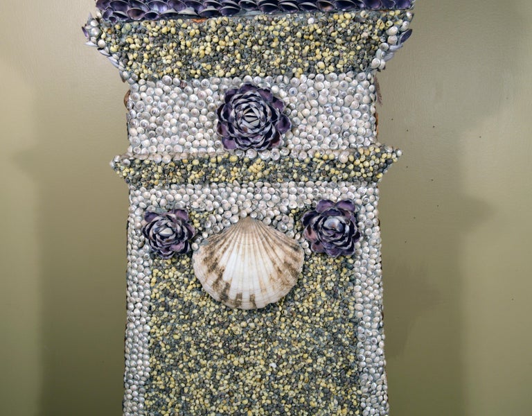 Folk Art Sailor-Made Vintage Seashell Long Case Clock at 1stDibs