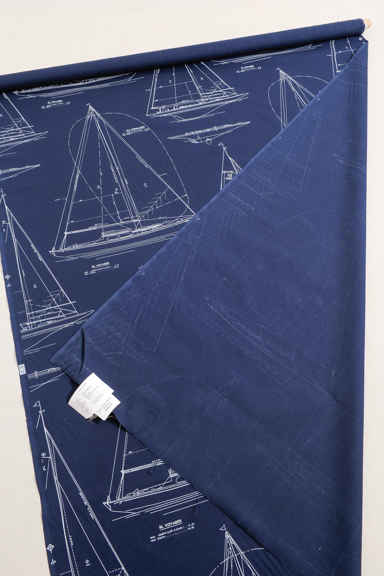 Other Sailor on Blue Textile Fabric For Sale