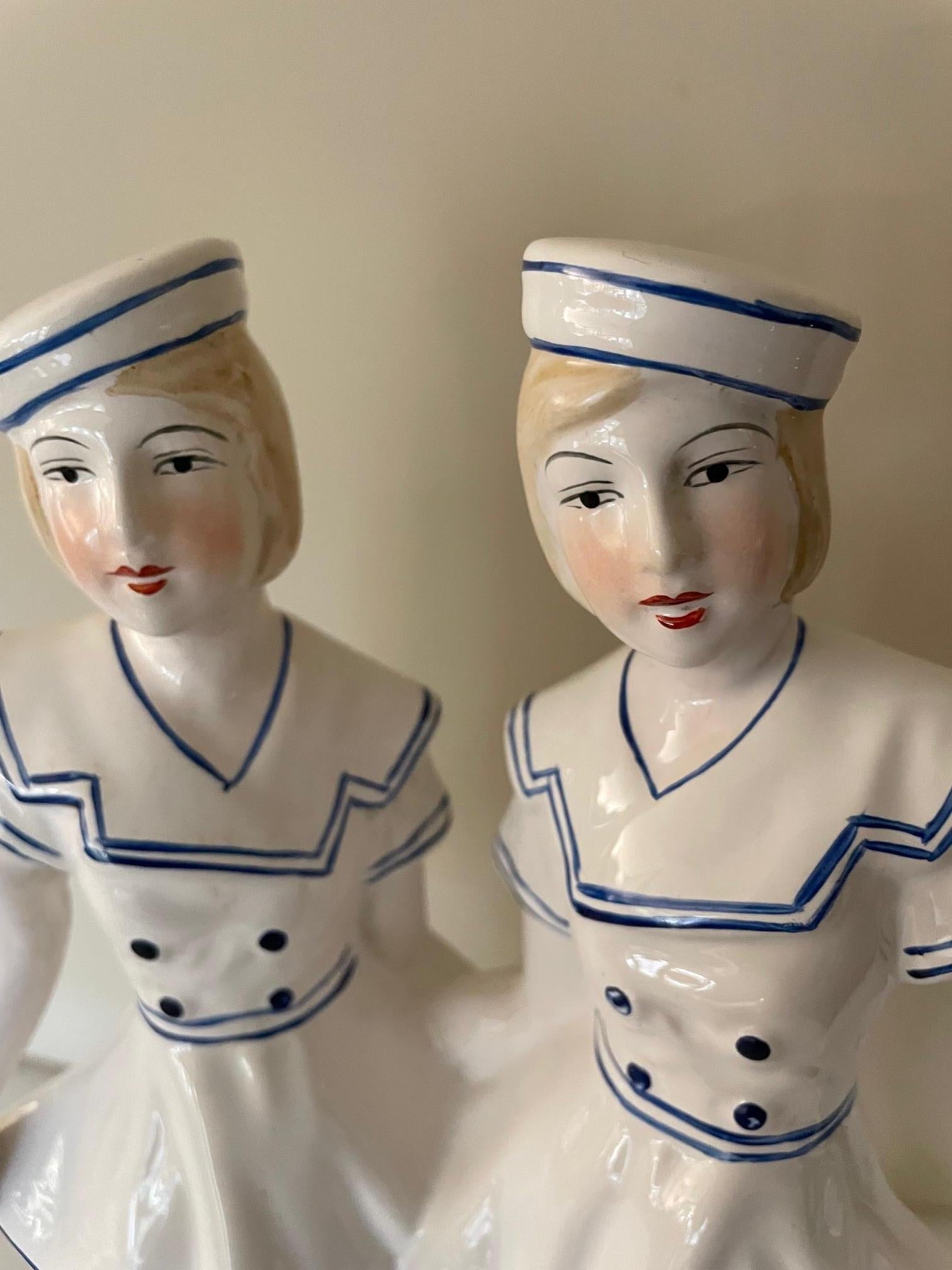 Estatuilla de marinero en loza Belga en venta