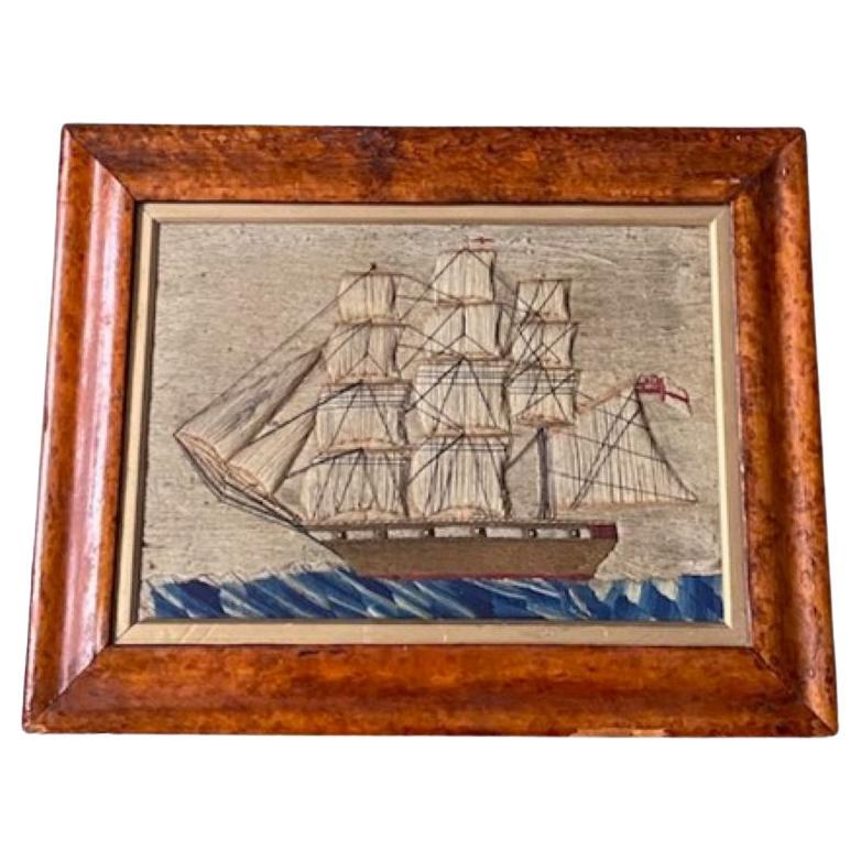 Lana marinera de arte popular de un buque de línea de una sola cubierta, hacia 1850
