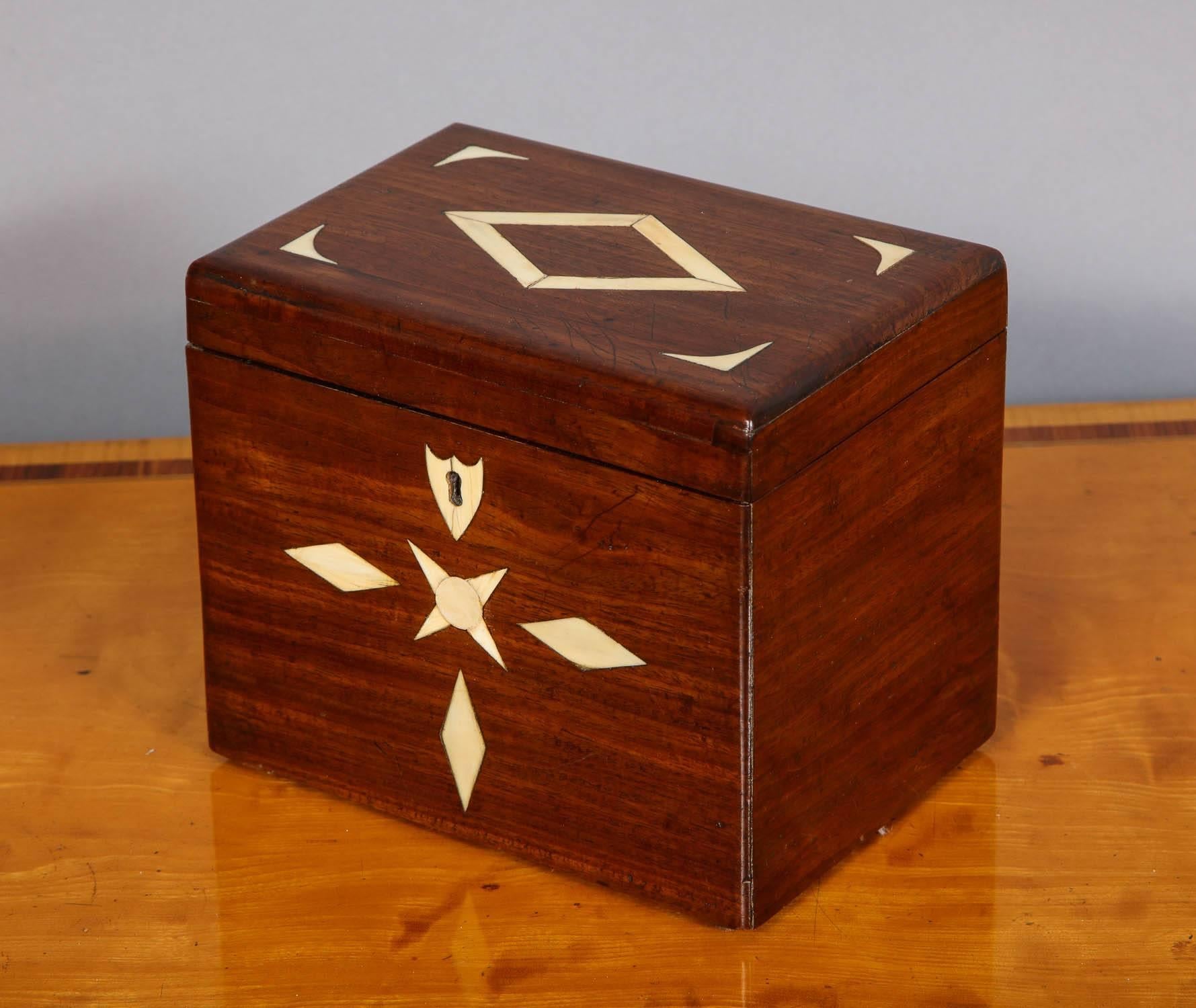 Bone Sailor's Inlaid Mahogany Box