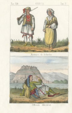 Sailors of Achadia and an Albanian Officer in Greek Costume, 1842