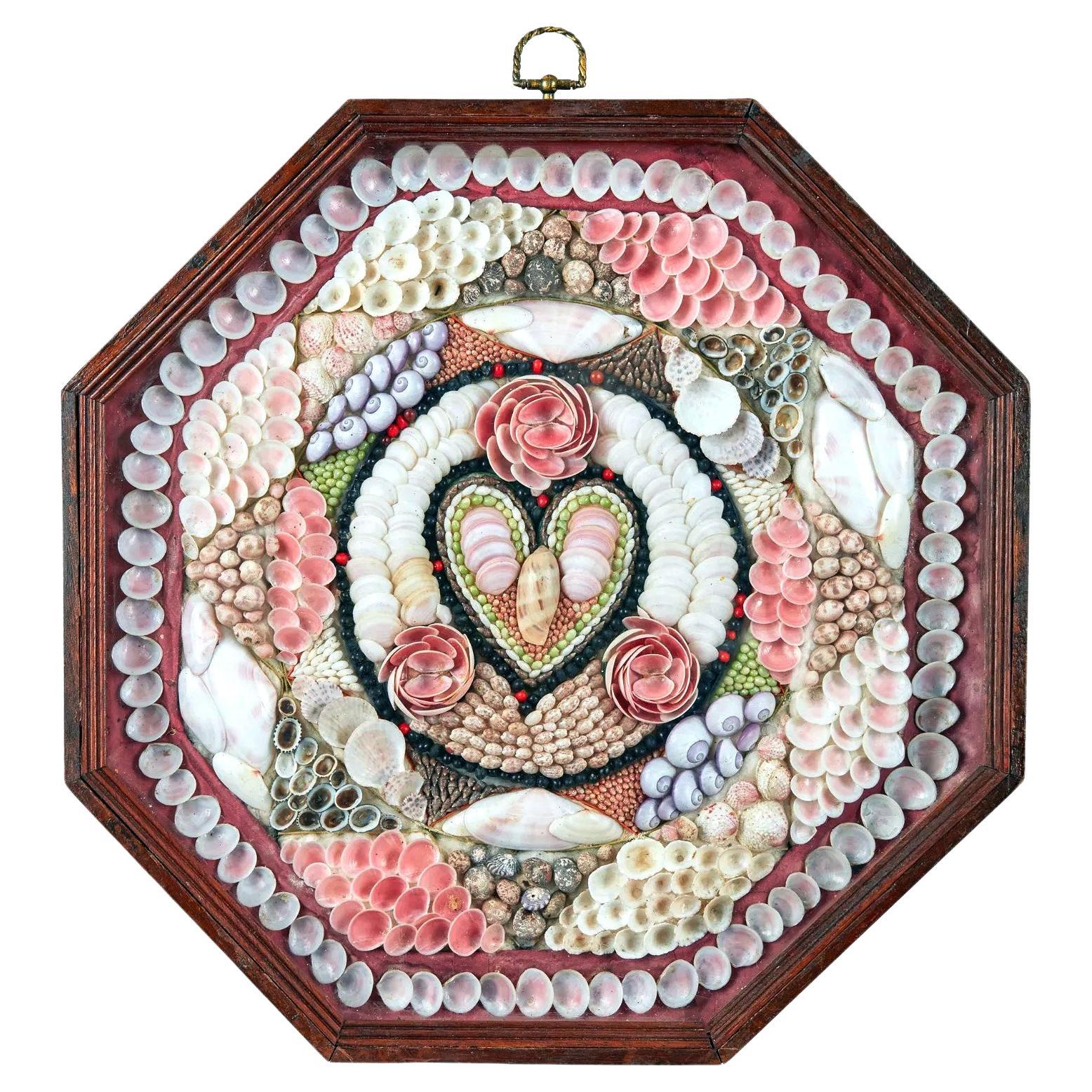 Sailor's Valentine with Heart Design, Barbados, West Indies- Large Size For Sale