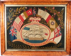 Sailor's Woolwork Flag of Nations, H.M.S. Trafalgar, British, circa 1865