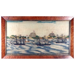 Antique Sailor's Woolwork of a Fleet, HMS Octavia, HMS Constance & Hms Arethusa 'Large'