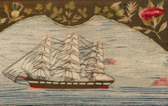 Sailor's Woolwork of an American Ship Under Full Sail, Circa 1875