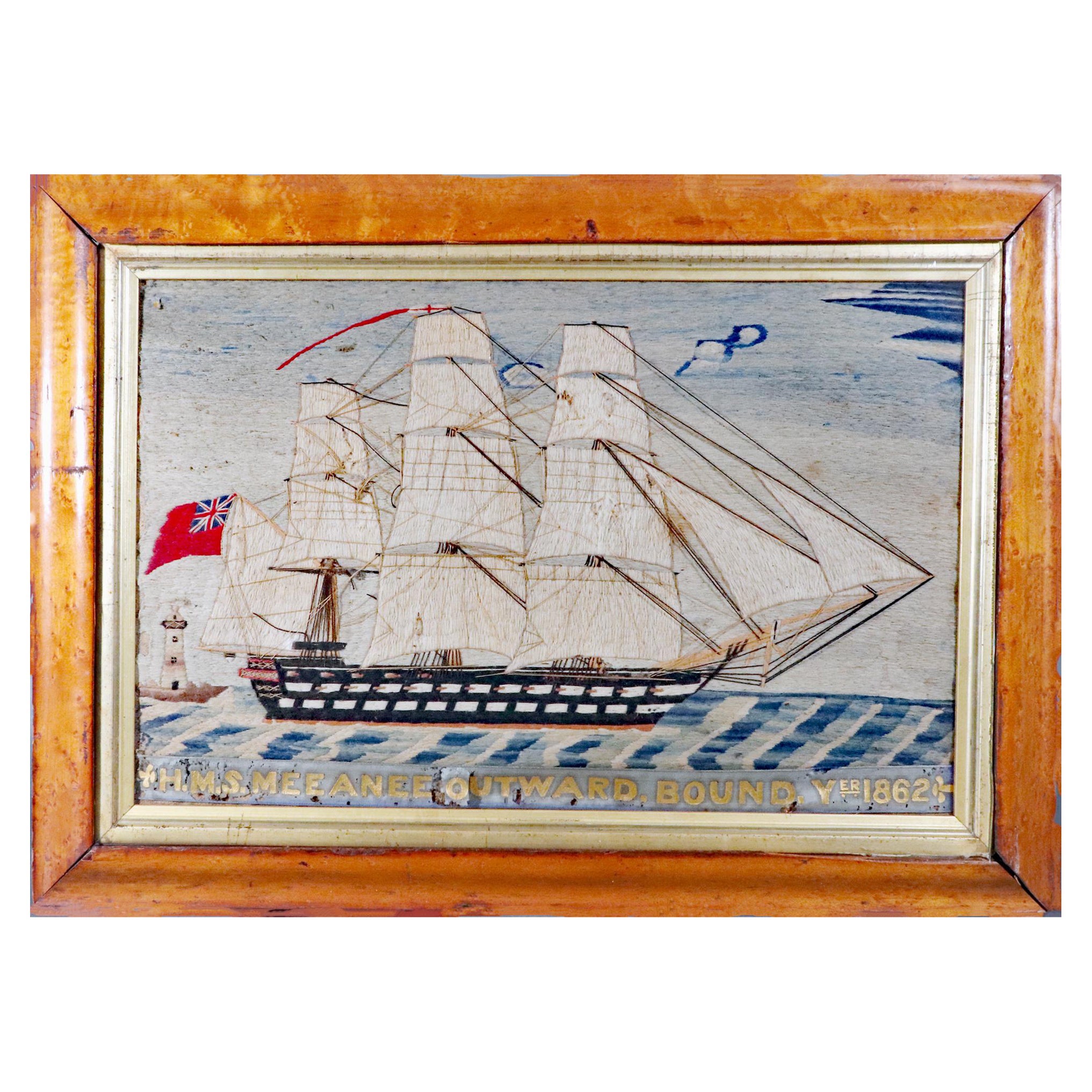 Sailor's Woolwork of HMS Meeanee Outward Bound, Year 1862