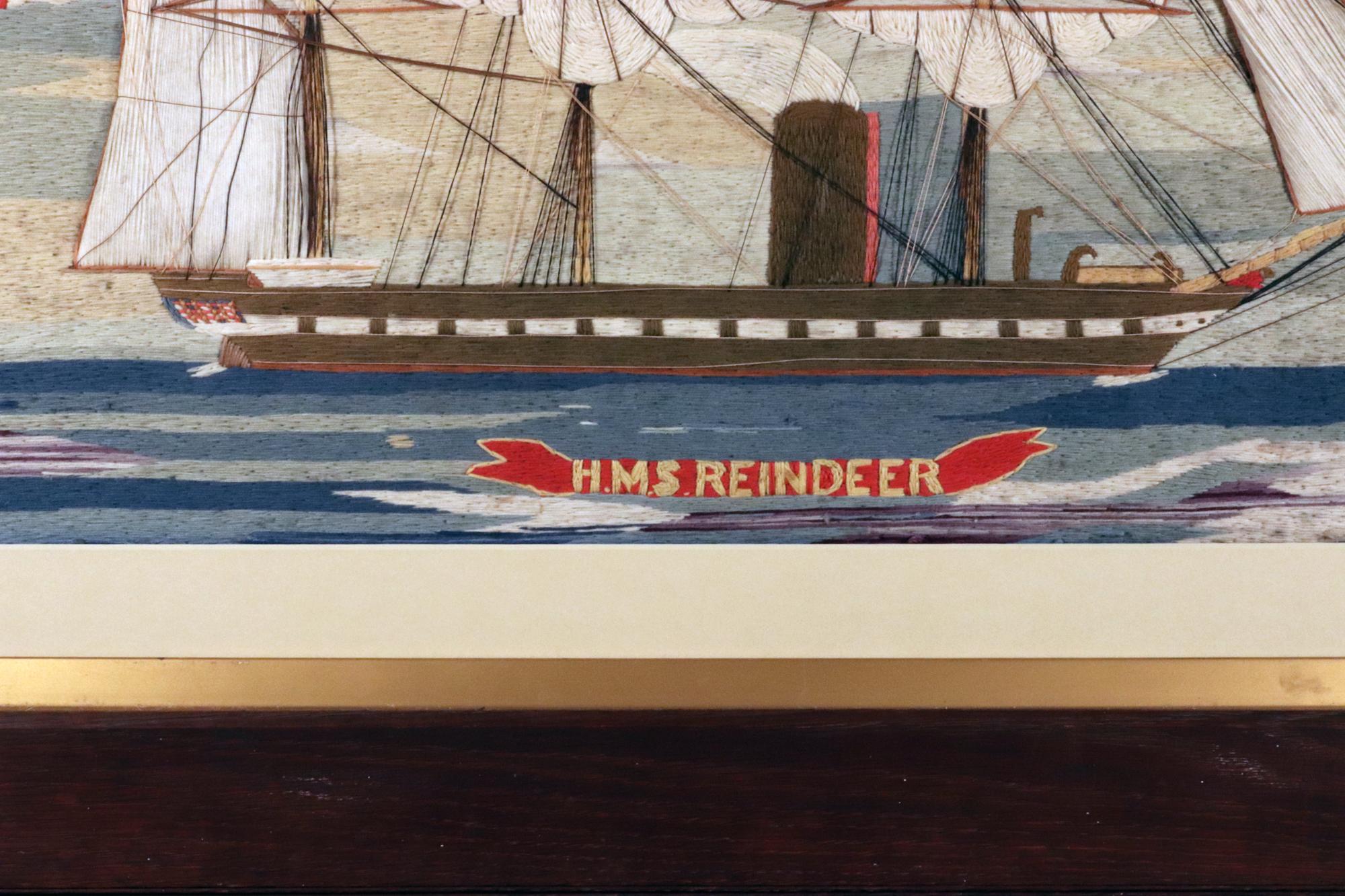 Sailor's Woolwork of HMS Reindeer Made by Henry Payn Hopper For Sale 1