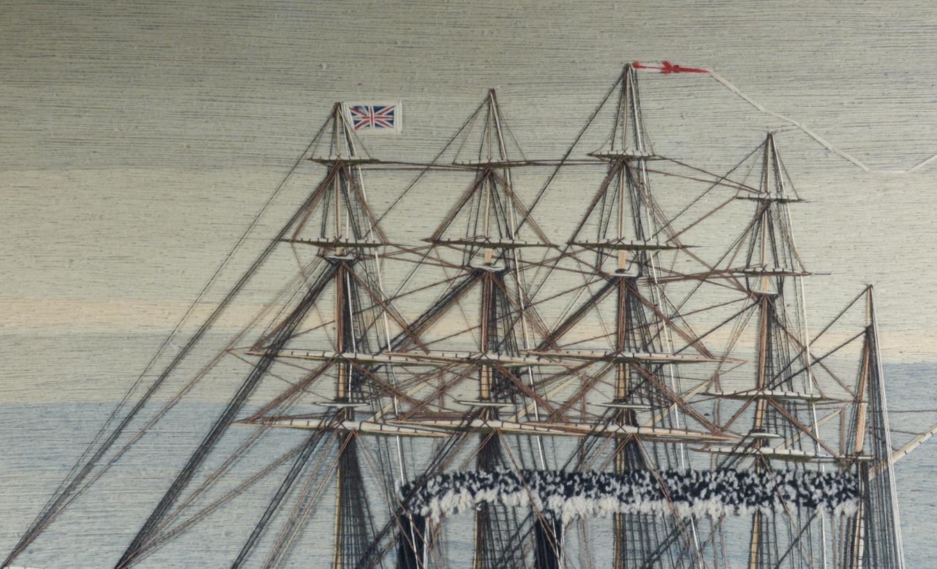 Sailor's Woolwork der Royal Navy, fünfmastiges Schiff unter Dampf, Minotaur-Klasse (19. Jahrhundert) im Angebot