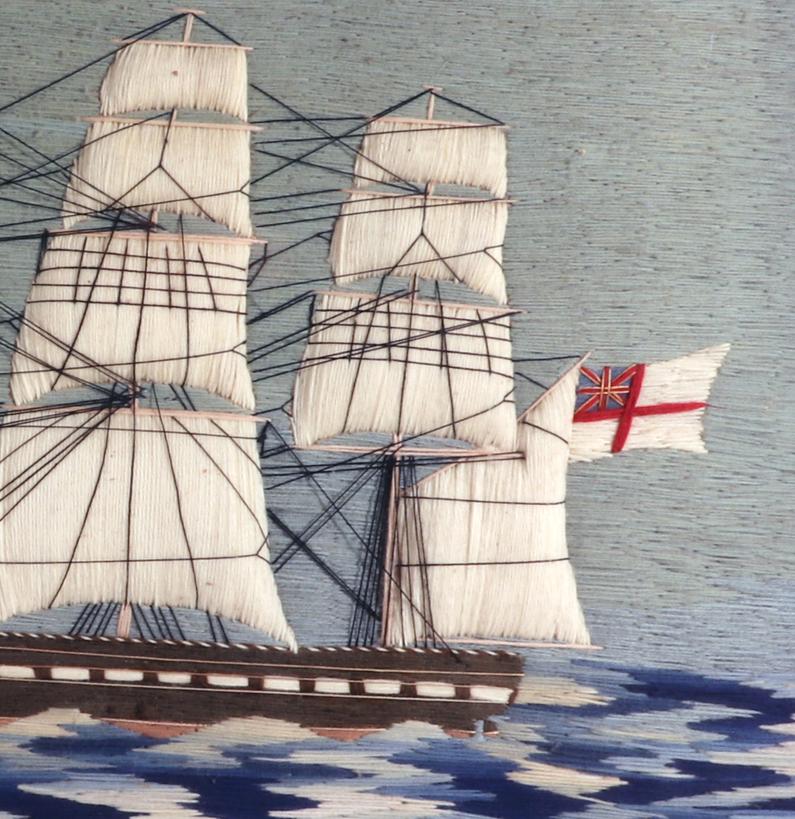 Sailor's Woolwork of Royal Navy on Checkerboard Sea For Sale 1