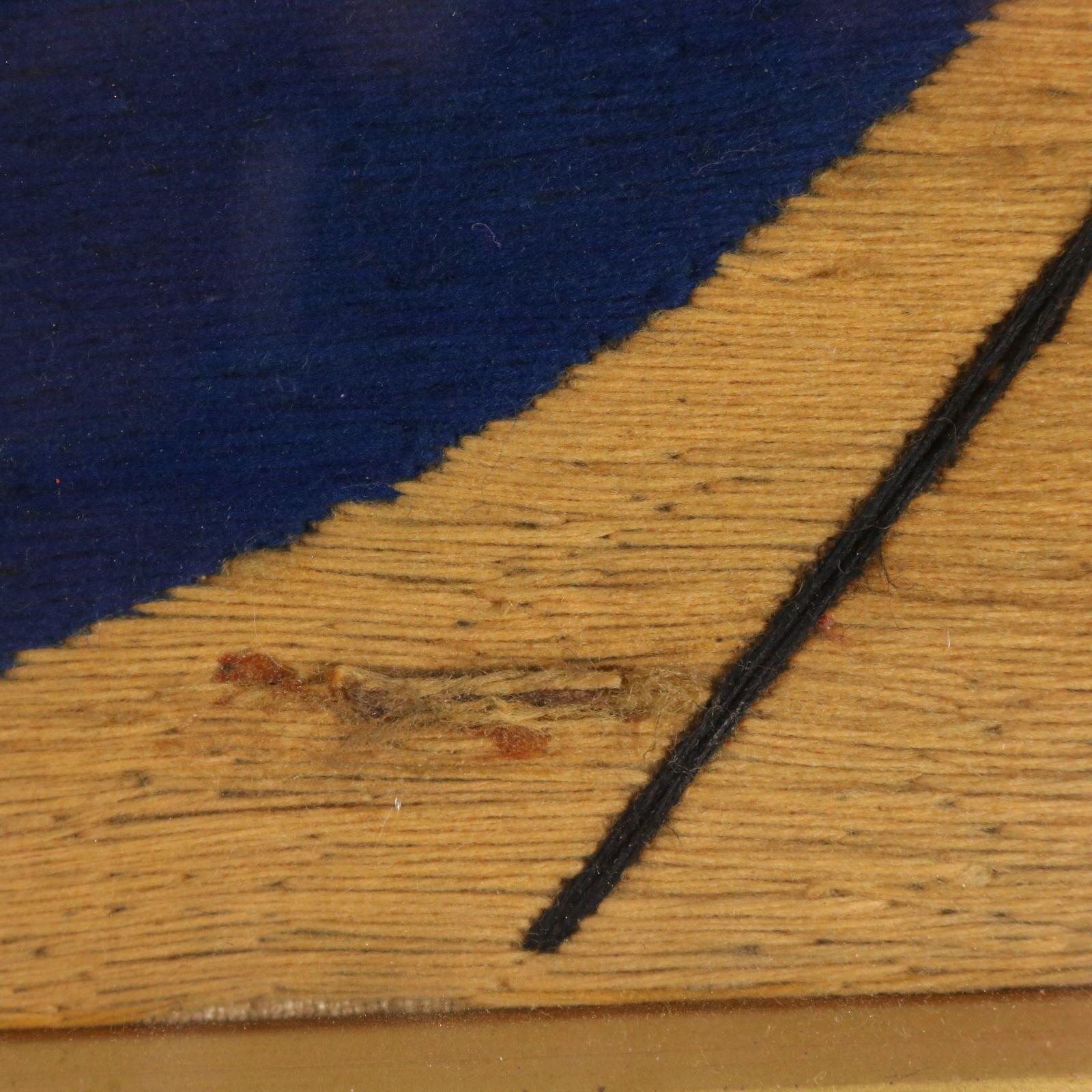 Sailor's Woolwork Picture of a Ship with American Flag For Sale 6
