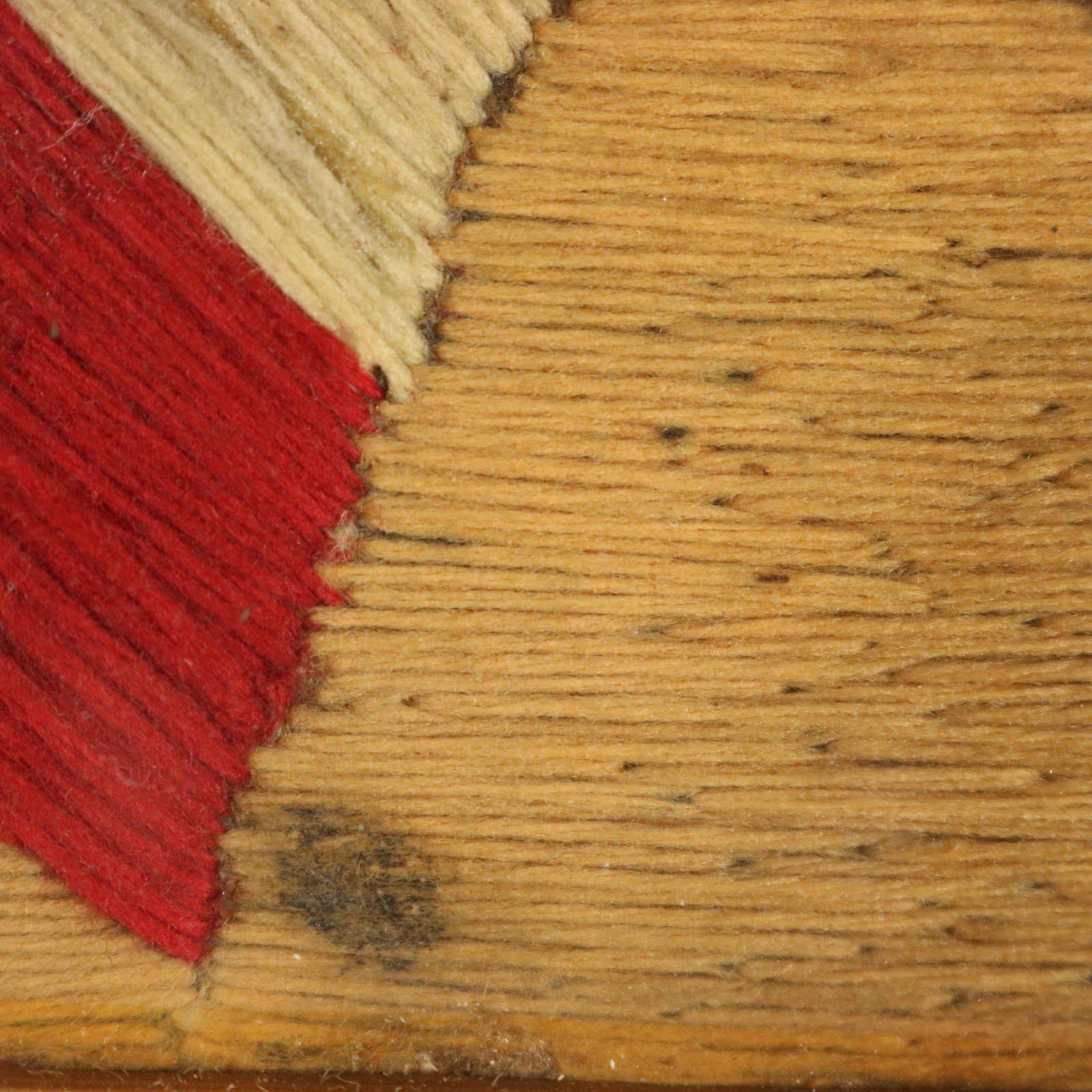 Sailor's Woolwork Picture of a Ship with American Flag For Sale 7
