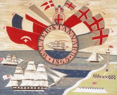 Sailor's Woolwork mit Herstellername, Walter Stannard &amp; datiert 1865