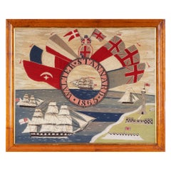 Sailor's Woolwork With Makers Name, Walter Stannard & Dated 1865