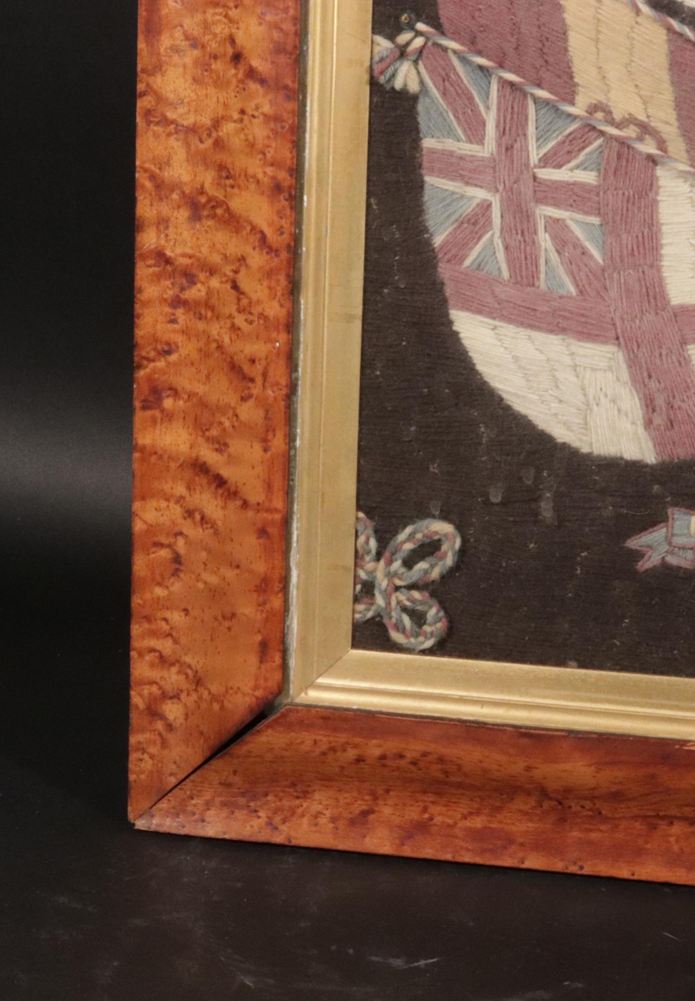 Sailor's Woolwork (Woolie) with Heart Valentine and Flag Surround For Sale 3