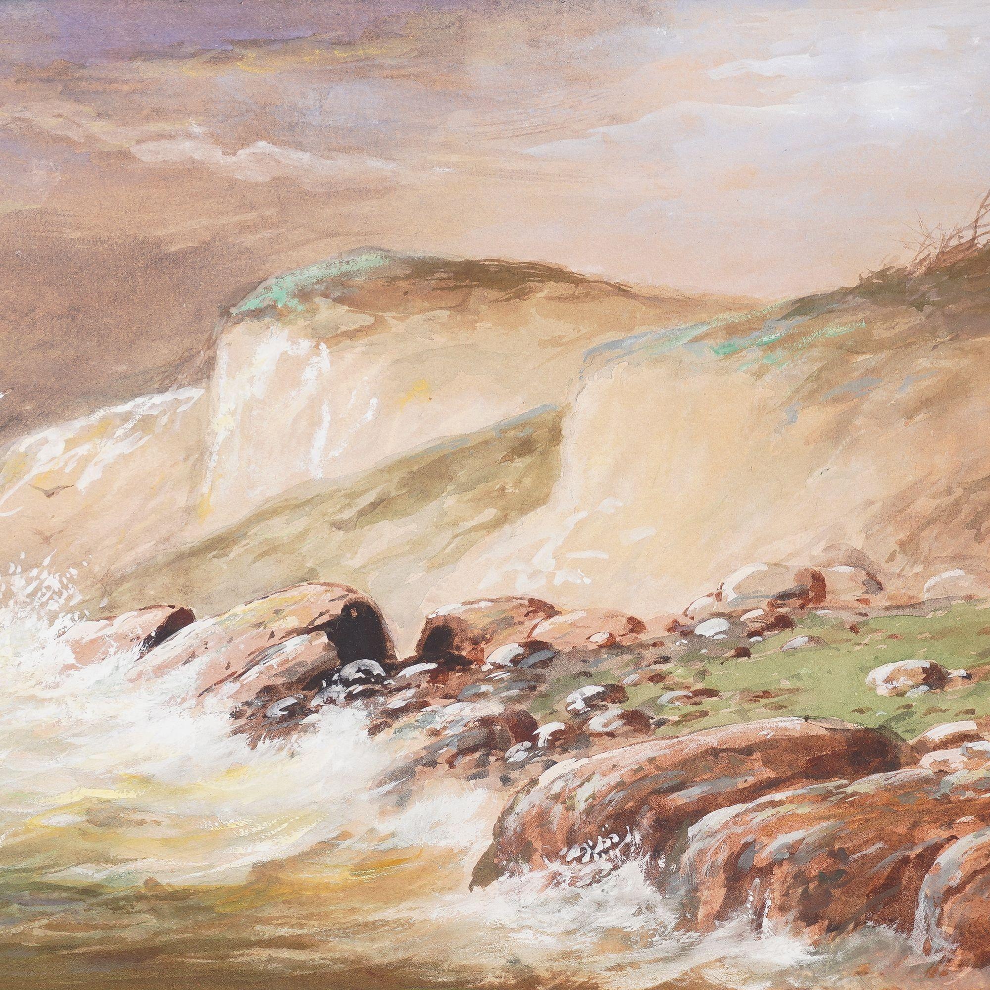 Sails off a rocky coast by Francis Augustus Silva, 1870-80 In Good Condition For Sale In Kenilworth, IL