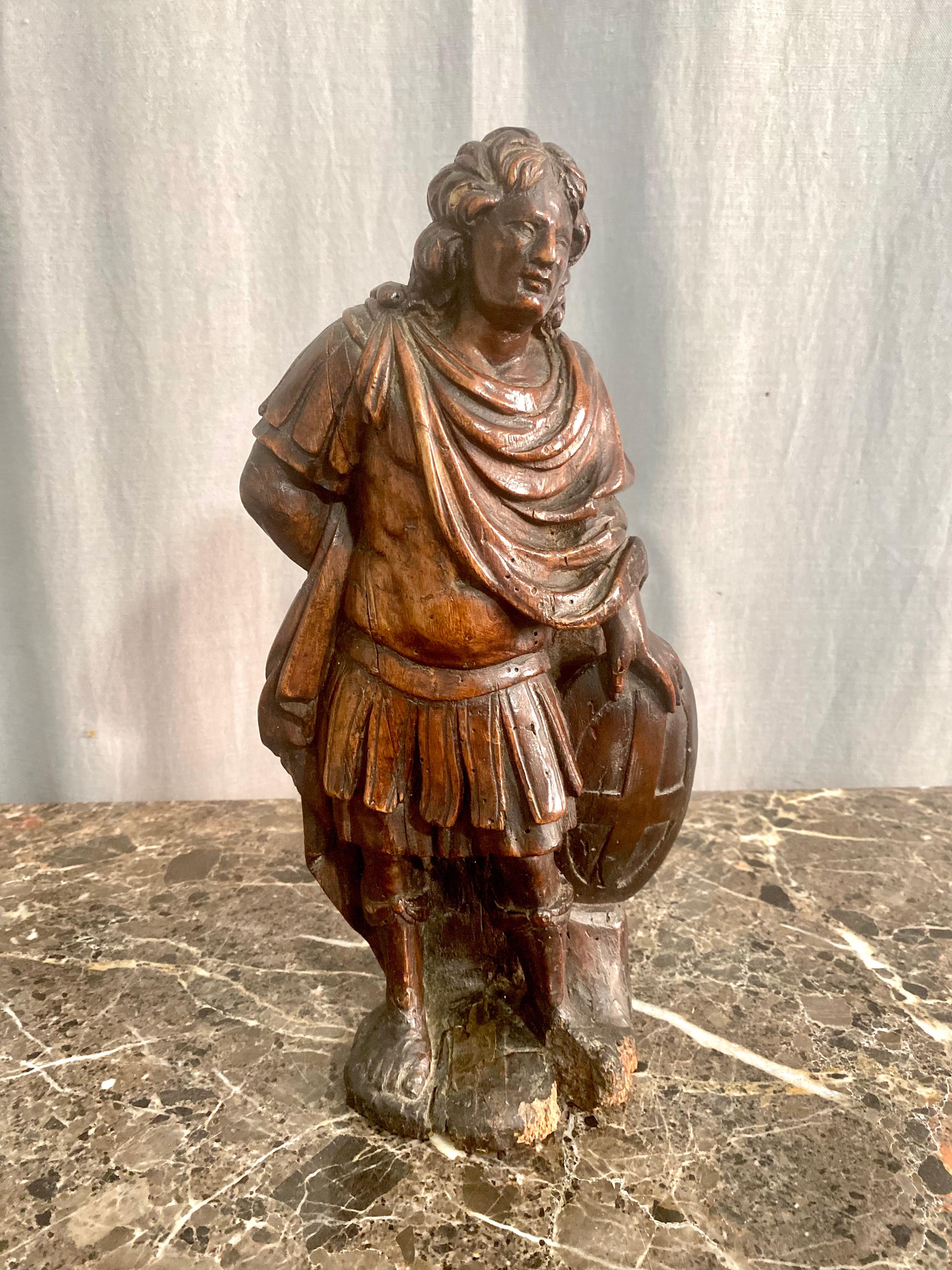 Rococò Sant'Adrian - Scultura in legno intagliato di scuola francese del XVII secolo in vendita