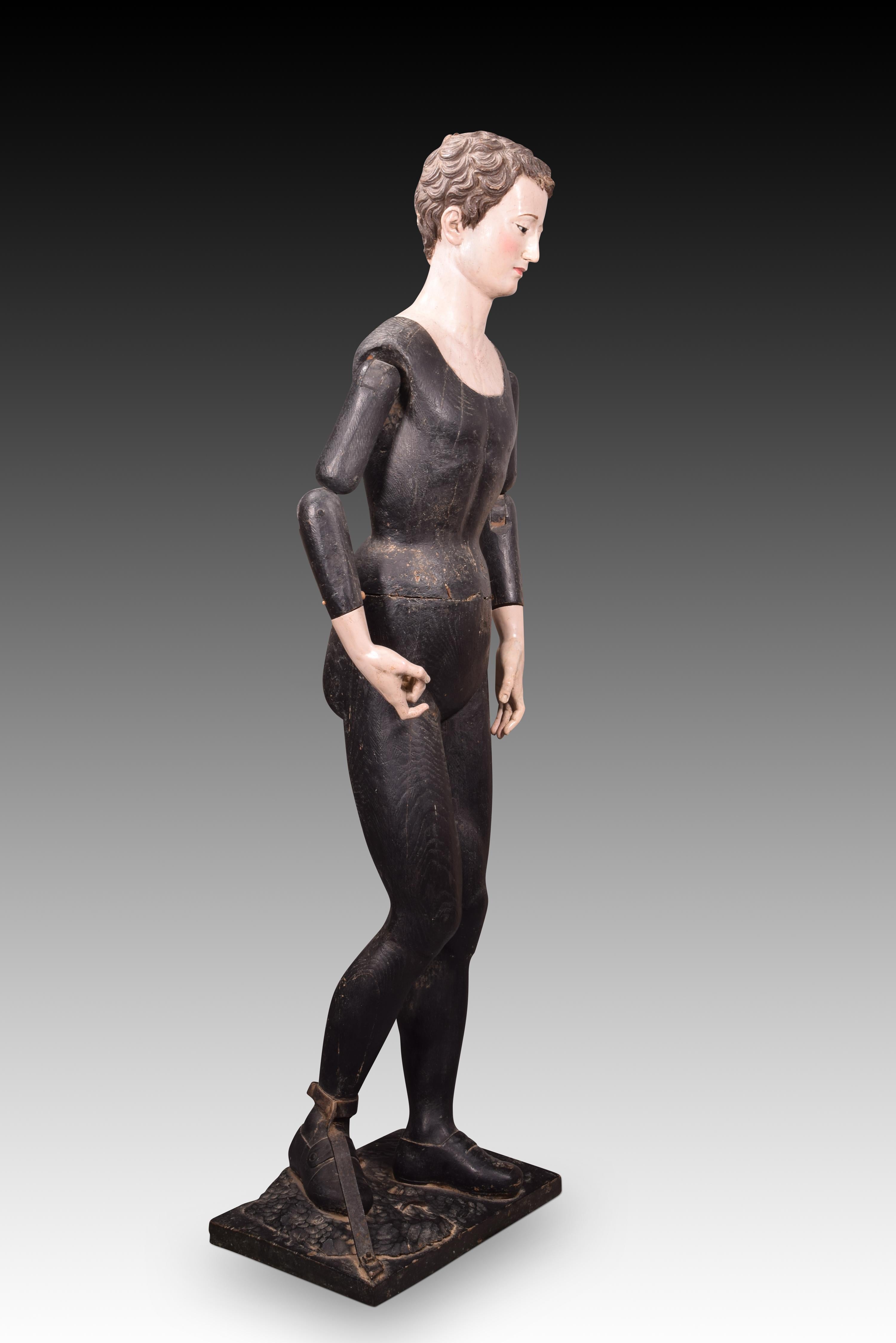 Saint Aloysius de Gonzaga (dress up). Spanish school, 18th century. In Fair Condition For Sale In Madrid, ES