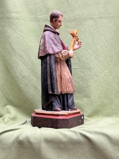 Saint Aloysius Gonzaga – Polychrome Baroque Sculpture, 17th Century